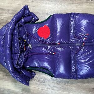 Moncler Shiny Purple Kids Puffer Vest with Hood